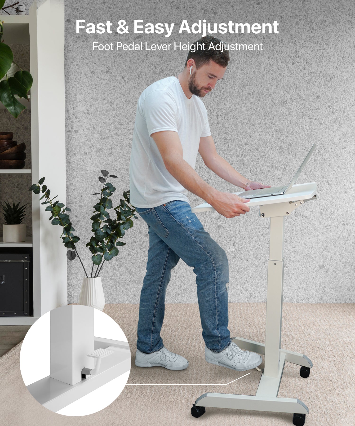 OCOMMO Mobile Standing and Tilting Workstation