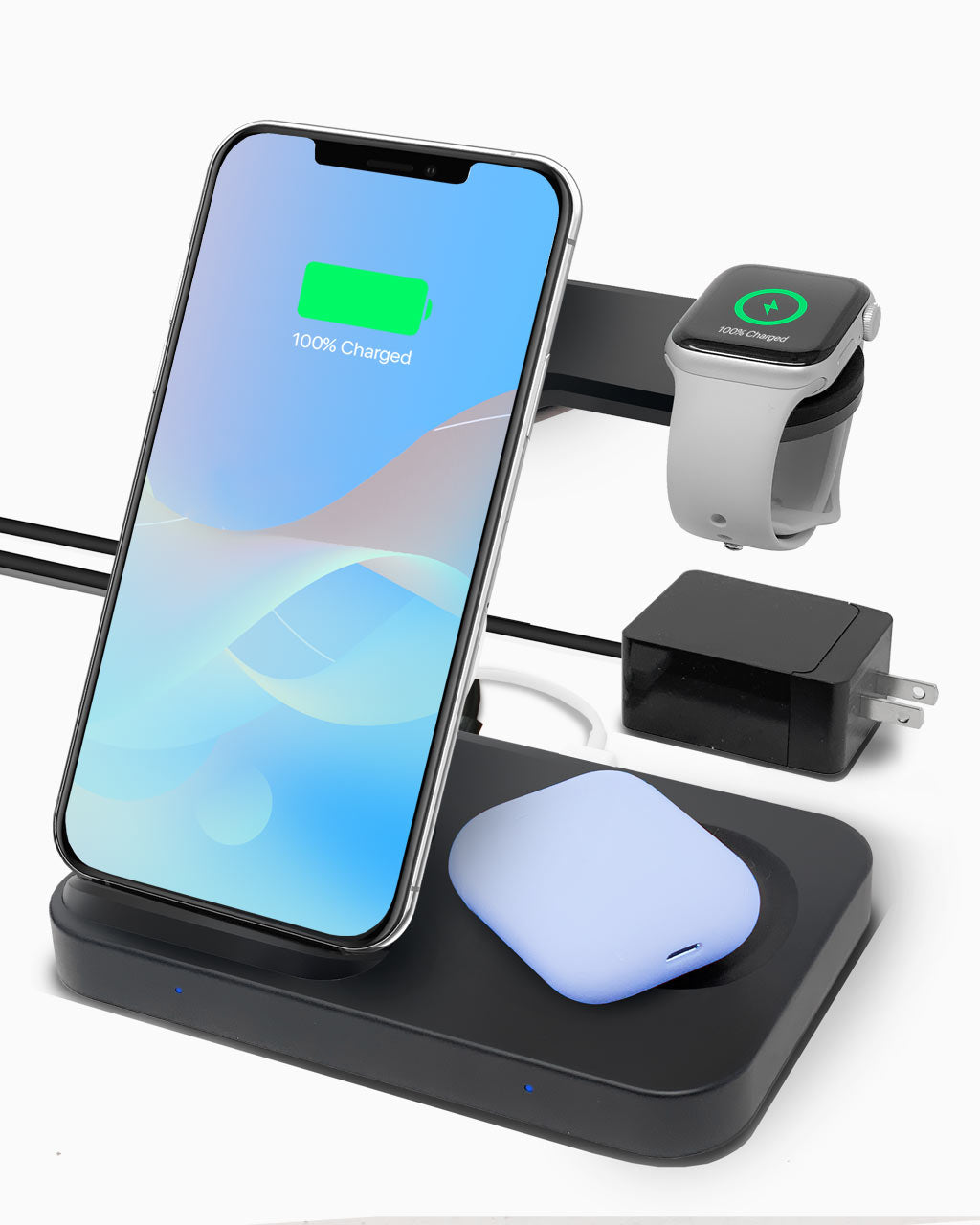 3in1 Qi Wireless Charger With Watch Charger Insert
