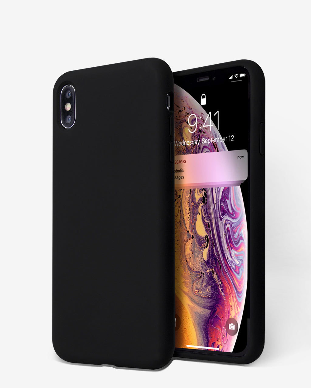 Beautiful Microfiber Phone Case Liquid Silicone Case for Phone Xs/Xs Max/Xr  - China Fashion Brand Simple Black Elements and Personality Fashion Phone  Case price